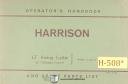 Harrison-Harrison 13\", Swing Lathe OPerations and Spare Parts List Manual-13\"-6 .5 inch Centre-L13-04